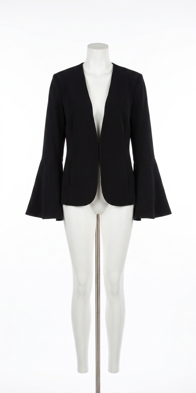 NEW GIGI MODA belle bell sleeve open blazer in black